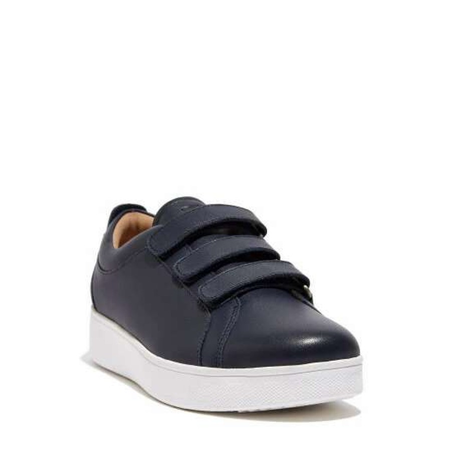 Trainers * | Fitflop Blue Rally Leather Strap Trainers