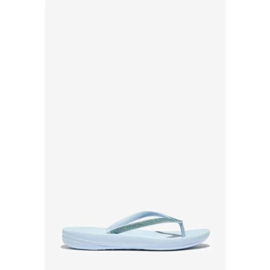 Sandals * | Fitflop Blue Iqushion Sparkle Flip Flops