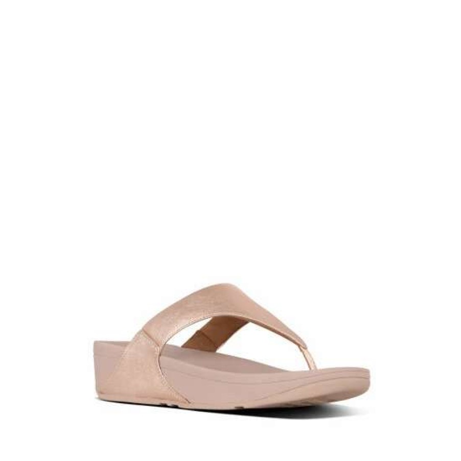 Sandals * | Fitflop Gold Lulu Metallic Leather Toe Post Sandals