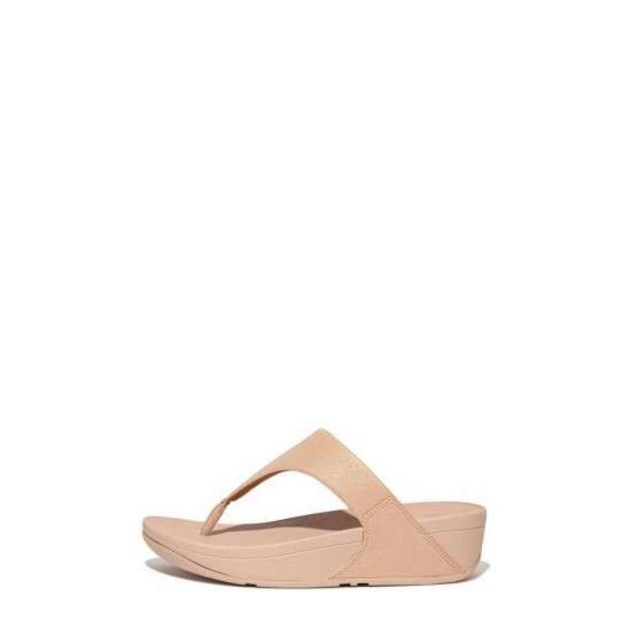 Sandals * | Fitflop Cream Lulu Shimmer Toe-Post Sandals