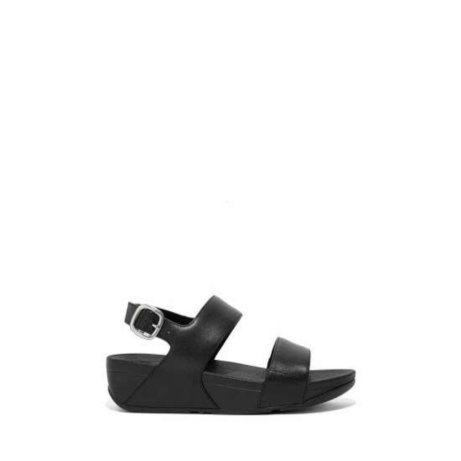 Sandals * | Fitflop Lulu Black Leather Back Strap Sandals