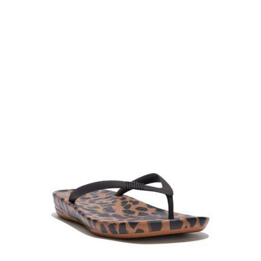 Sandals * | Fitflop Animal Print Iqushion Ergonomic Flip Flops