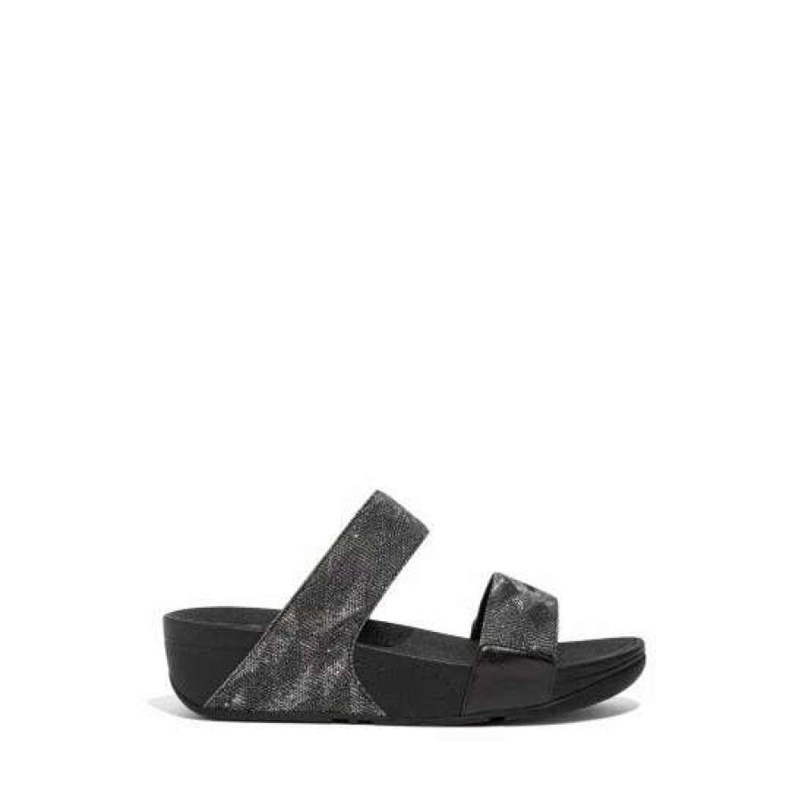 Sandals * | Fitflop Black Lulu Glitz Slides