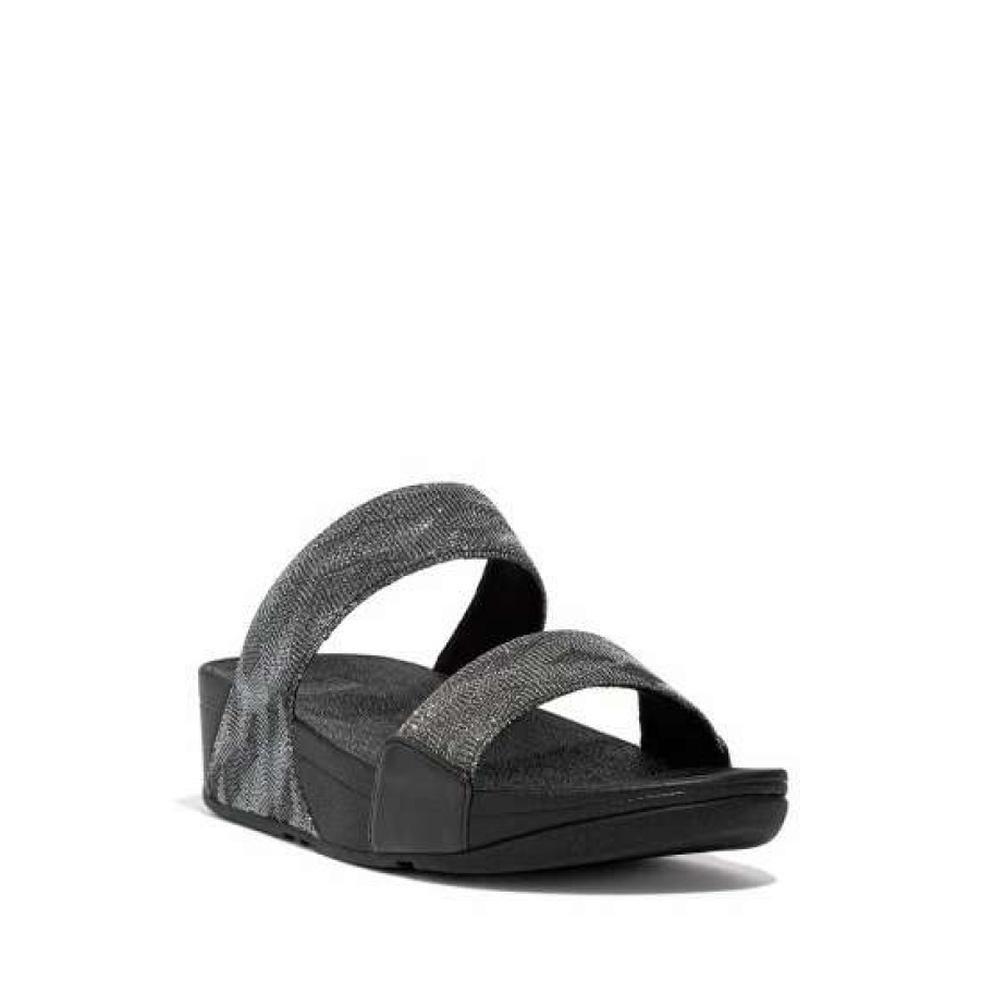 Sandals * | Fitflop Black Lulu Glitz Slides