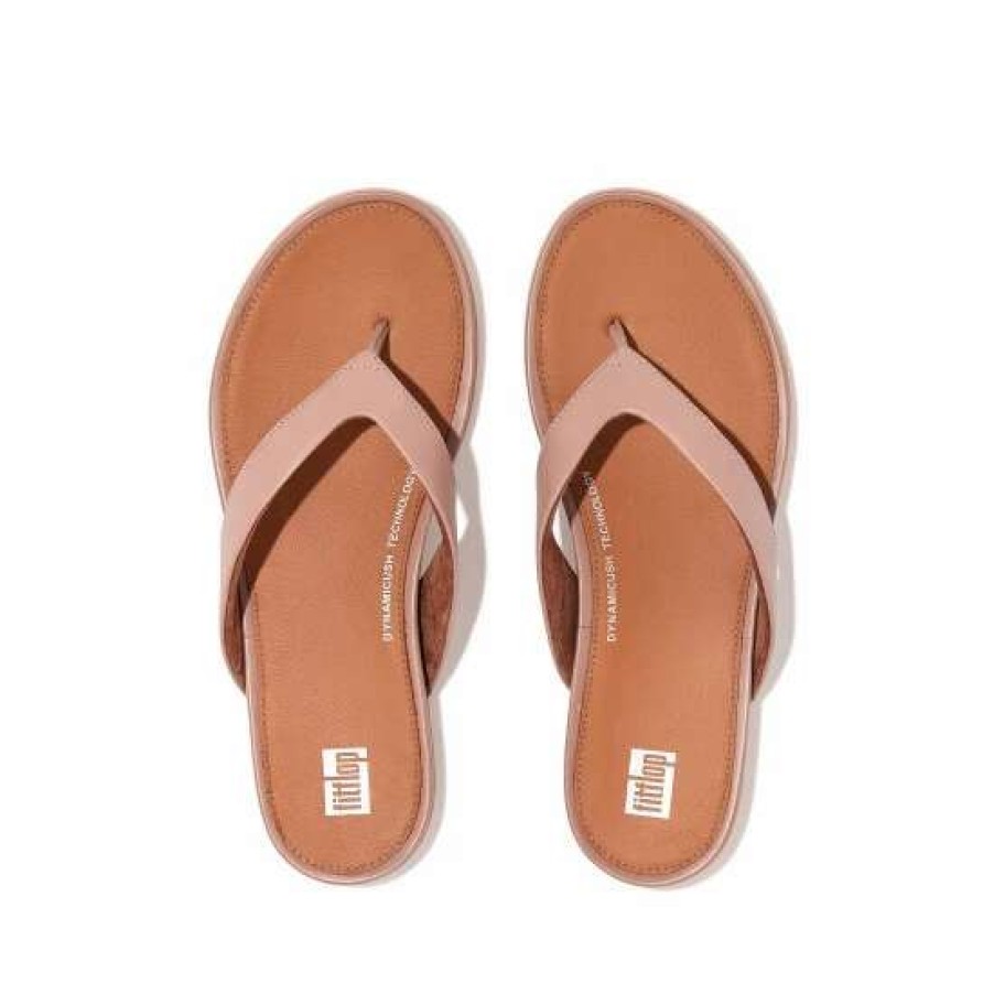 Sandals * | Fitflop Natural Gracie Leather Flip Flops