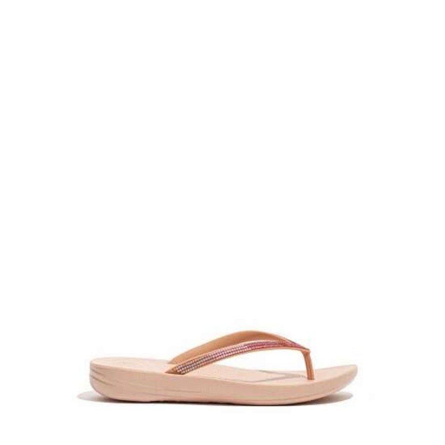 Sandals * | Fitflop Natural Iqushion Ombre-Sparkle Flip Flops