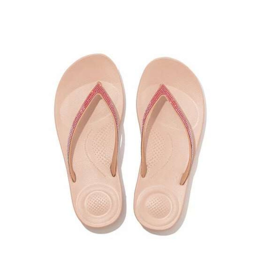 Sandals * | Fitflop Natural Iqushion Ombre-Sparkle Flip Flops