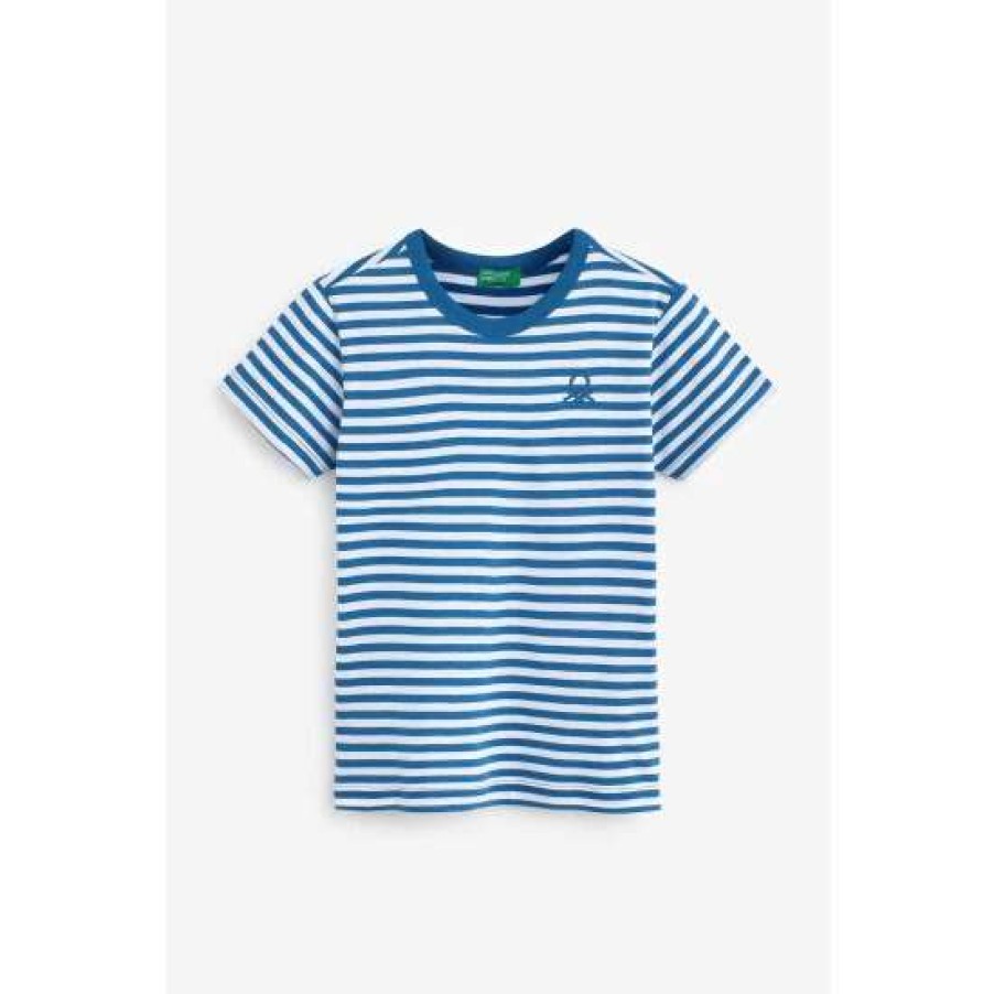 Tshirts * | Benetton Logo Striped T-Shirt