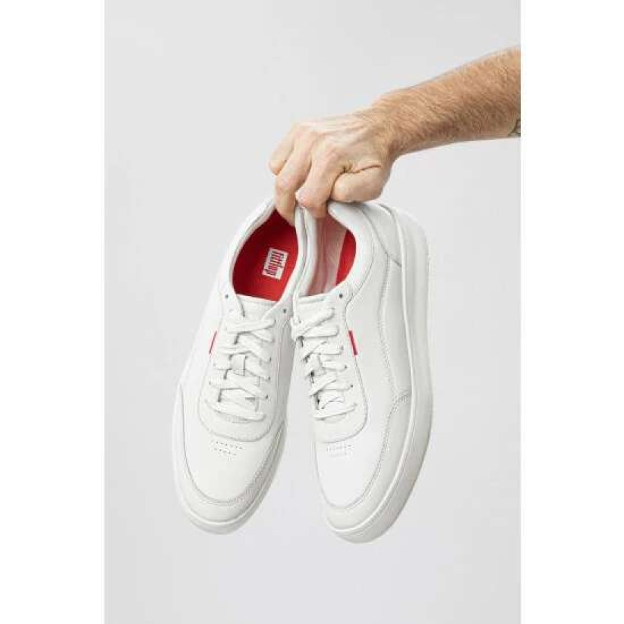 Trainers * | Fitflop White Men'S Rally X Leather Trainers