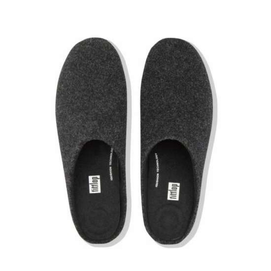 Slippers * | Fitflop Grey Shove Felt Slippers