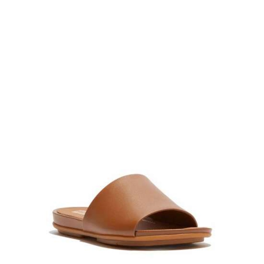 Sandals * | Fitflop Gracie Leather Brown Slides