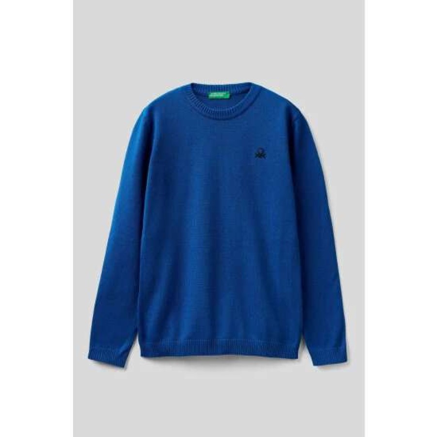 Jumpers * | Benetton Logo Knit Jumper