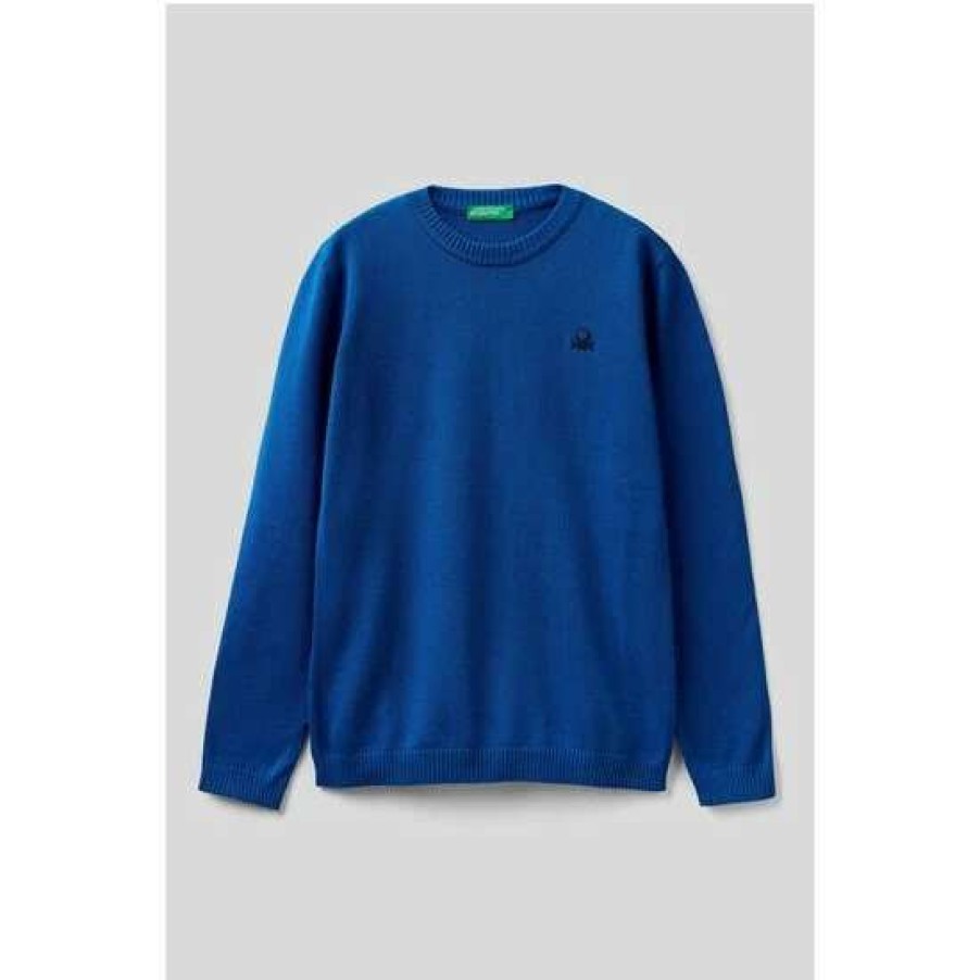 Jumpers * | Benetton Logo Knit Jumper