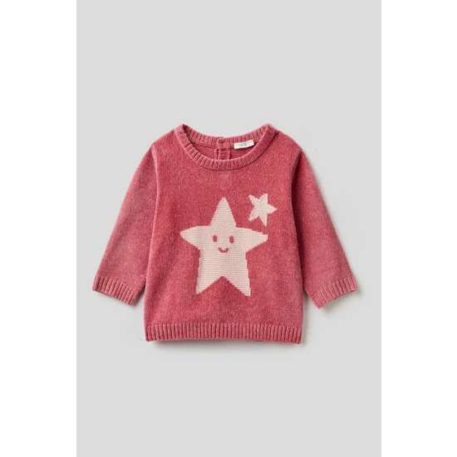 Jumpers * | Benetton Pink Star Jumper