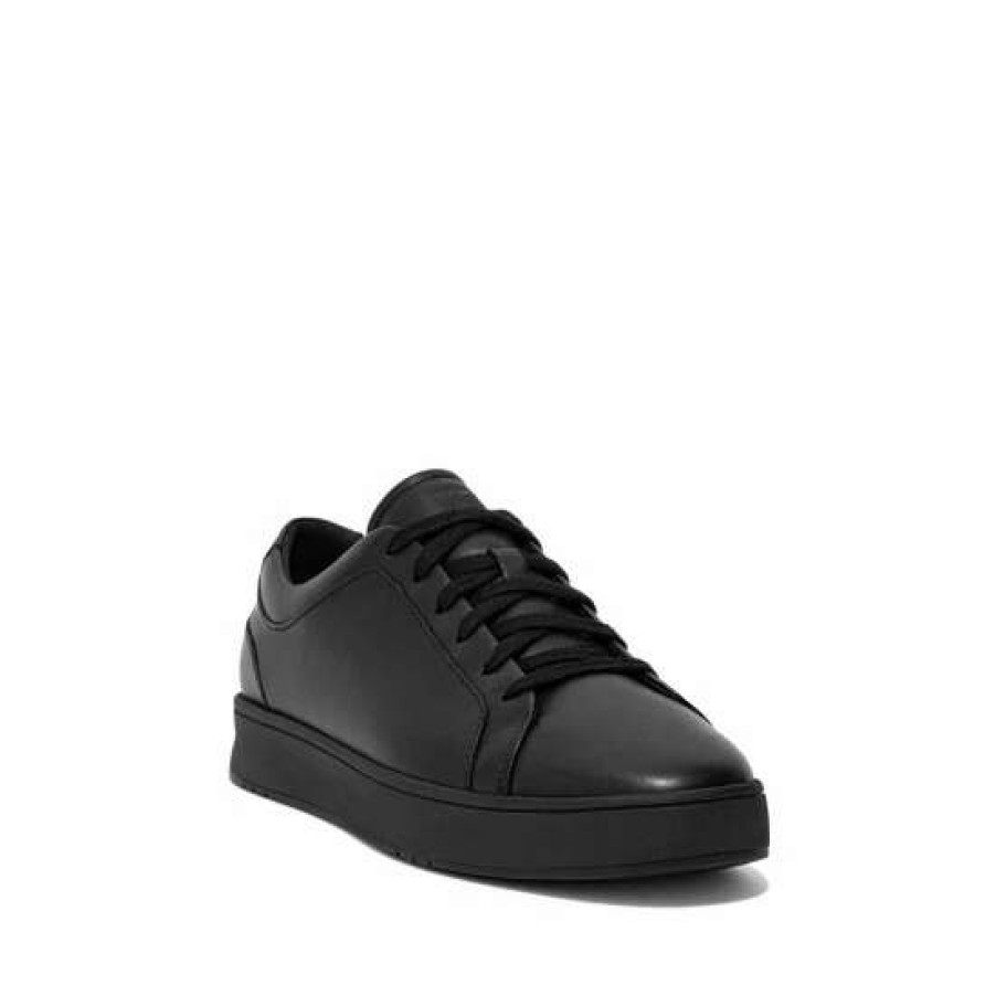 Trainers * | Fitflop Mens Rally Ii Black Leather Trainers