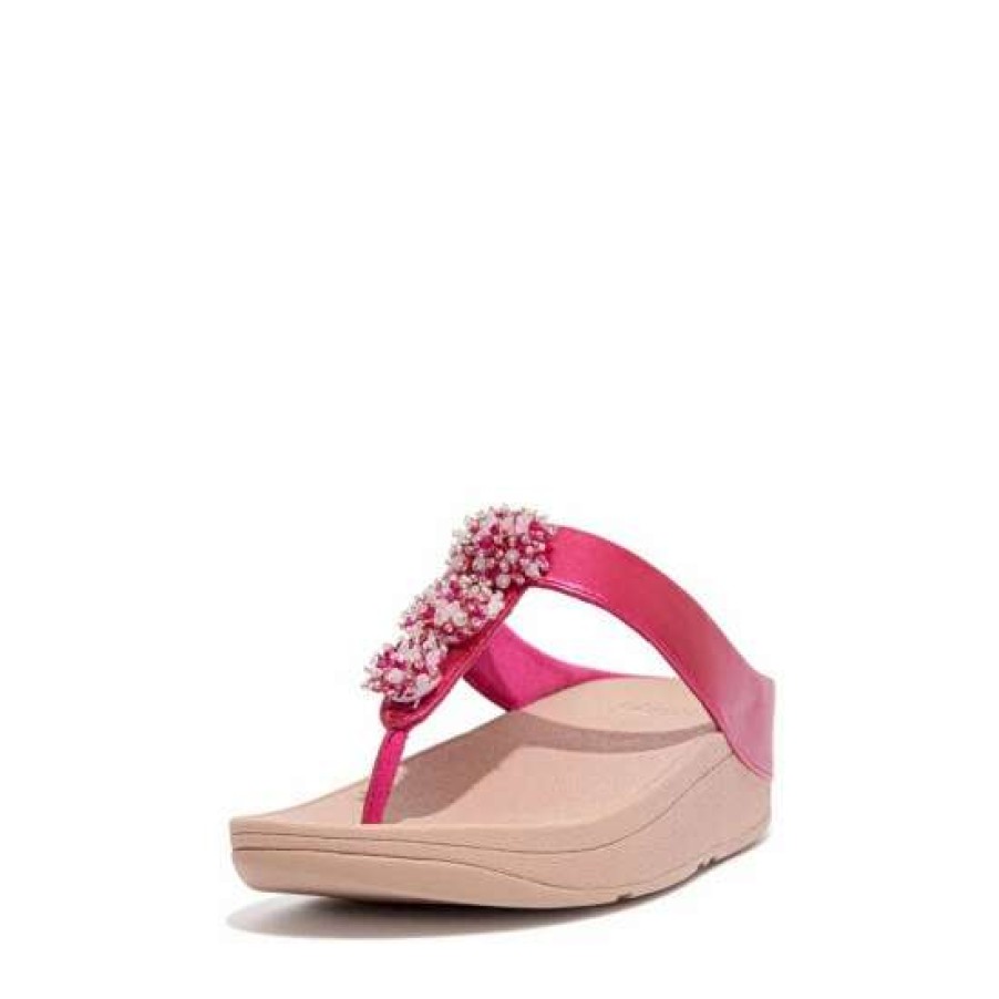 Sandals * | Fitflop Pink Fino Bead Cluster Toe Post Sandals