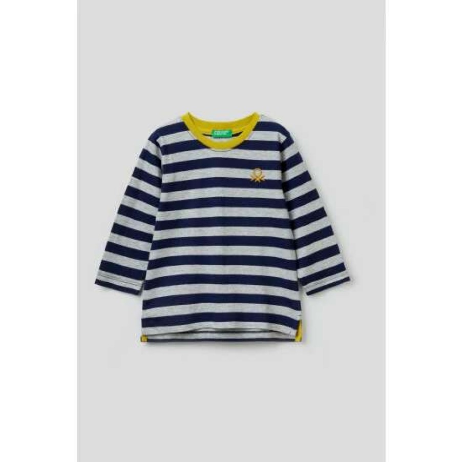 Tshirts * | Benetton Bentton Striped Long Sleeved T-Shirt