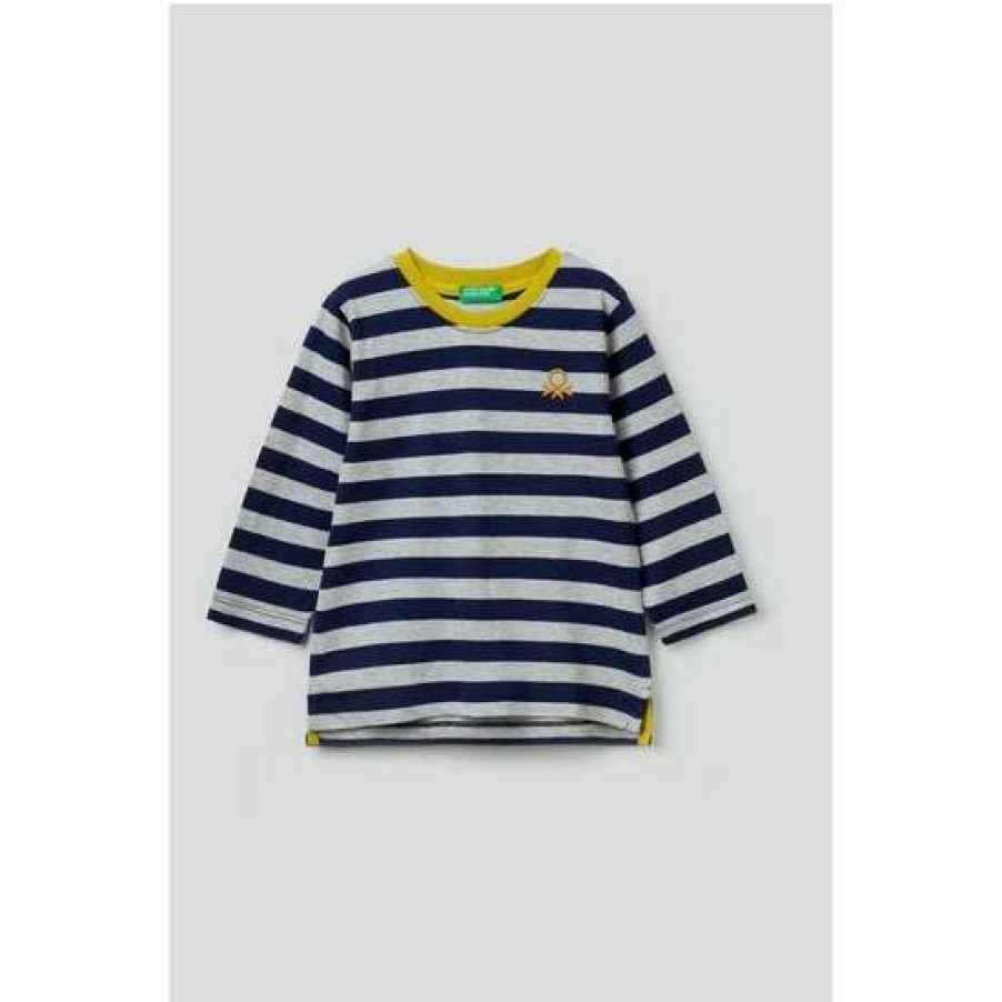 Tshirts * | Benetton Bentton Striped Long Sleeved T-Shirt