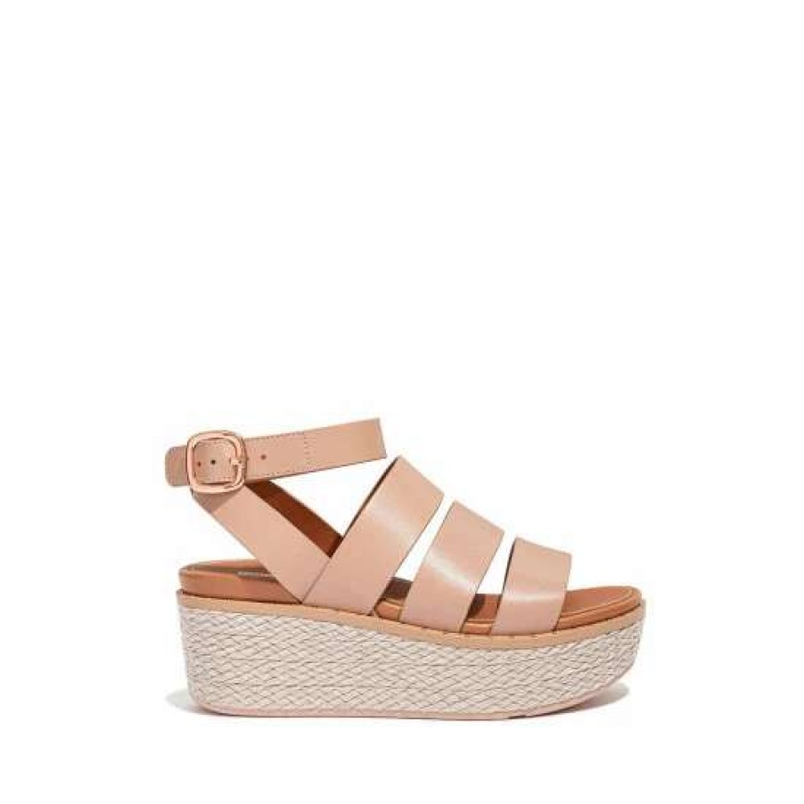 Sandals * | Fitflop Natural Eloise Back-Strap Espadrille Wedges