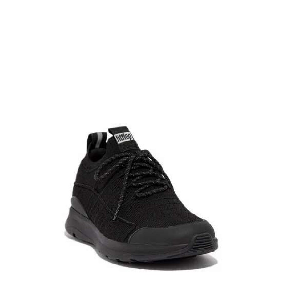 Trainers * | Fitflop Black Womens Vitamin Knit Sports Trainers