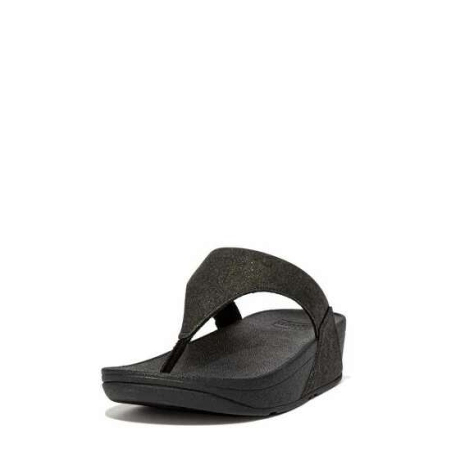 Sandals * | Fitflop Lulu Black Shimmer Toe-Post Sandals