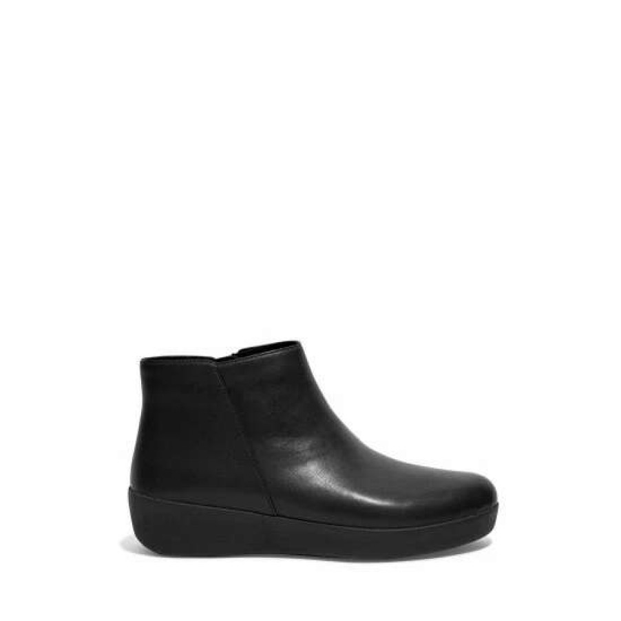 Boots * | Fitflop Black Sumi Leather Ankle Boots