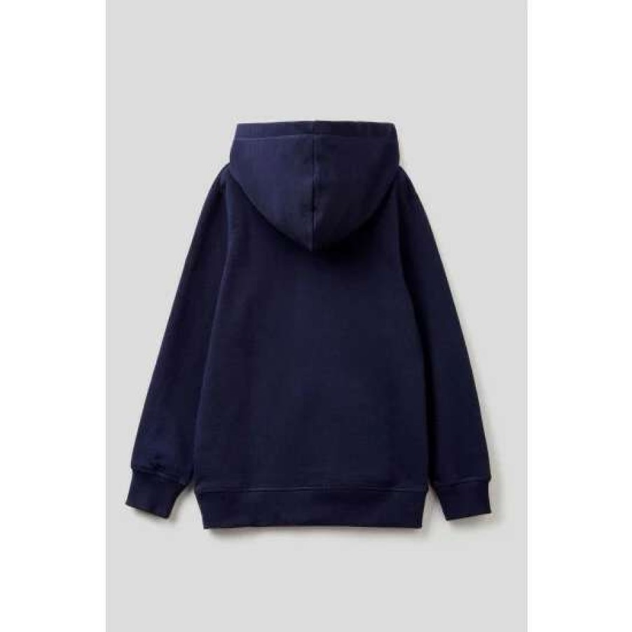 Hoodies * | Benetton Navy Blue Japan Hoodie