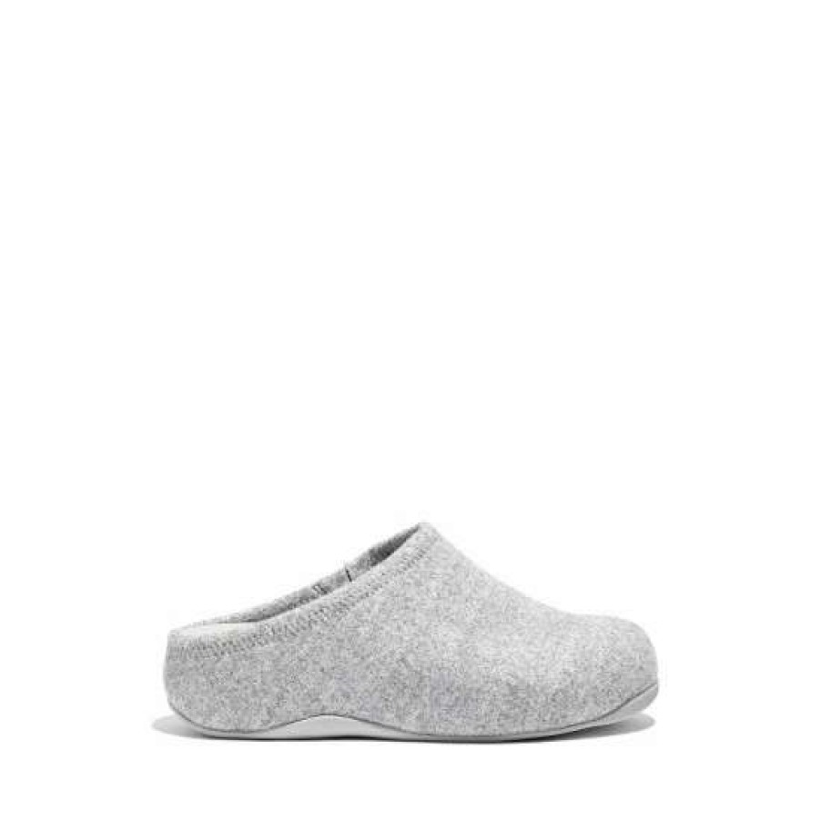 Slippers * | Fitflop Grey Shuv Cushy Felt Clog Slippers