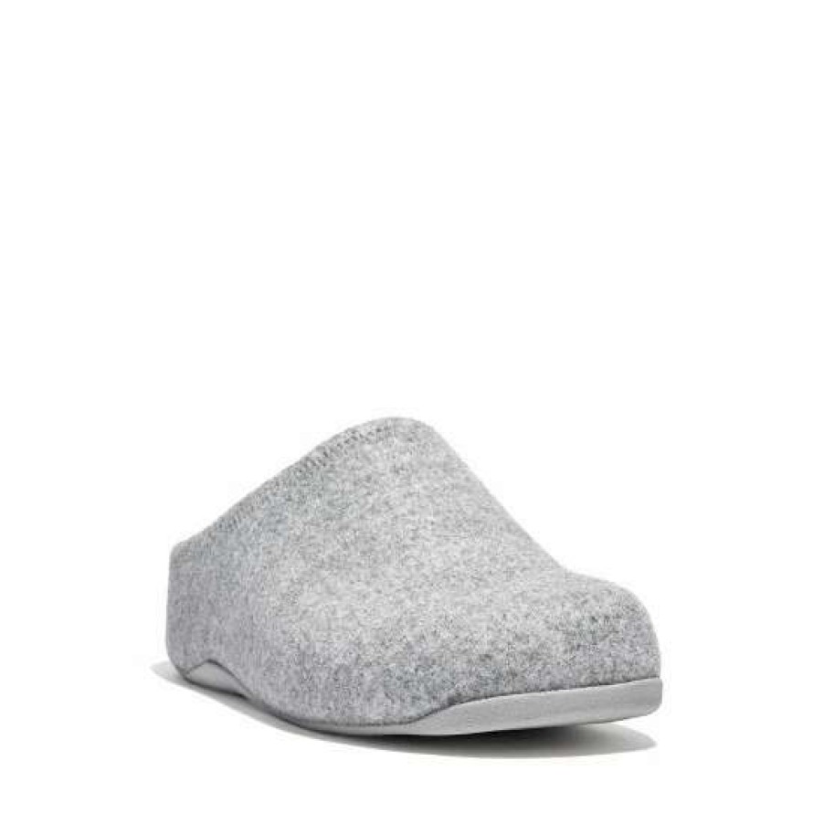 Slippers * | Fitflop Grey Shuv Cushy Felt Clog Slippers