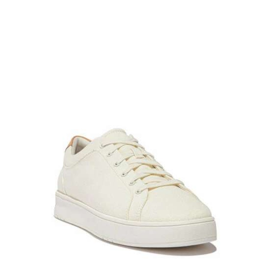 Trainers * | Fitflop Mens Cream Rally Ii Canvas Trainers