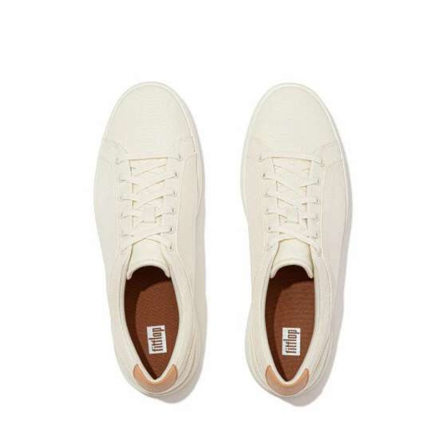 Trainers * | Fitflop Mens Cream Rally Ii Canvas Trainers