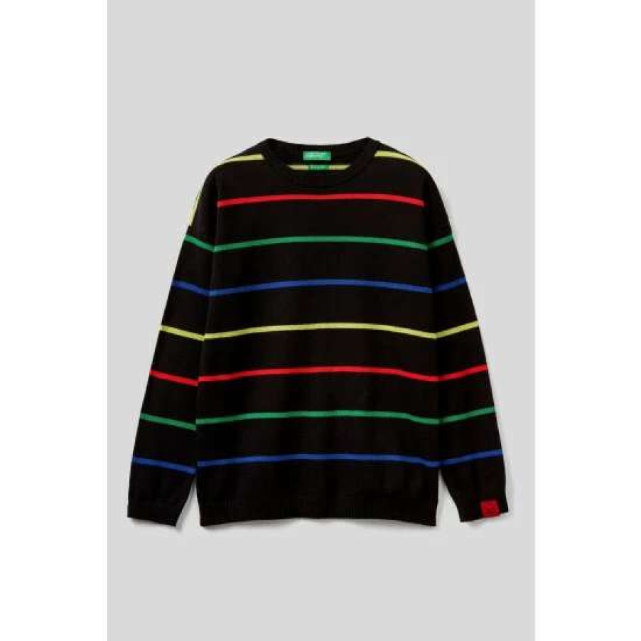 Jumpers * | Benetton Multicolour Striped Jumper