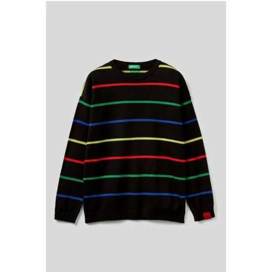 Jumpers * | Benetton Multicolour Striped Jumper