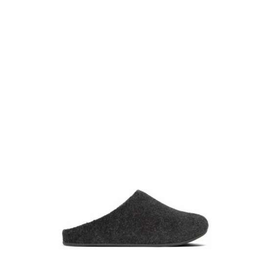 Slippers * | Fitflop Black Shove Felt Slippers