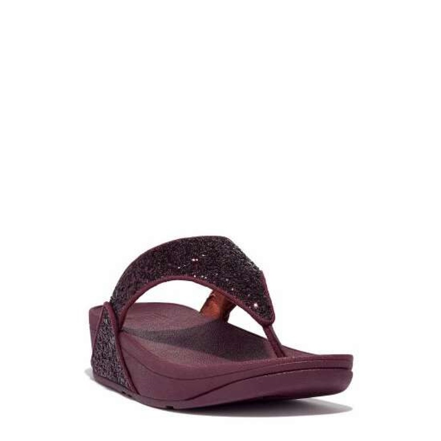 Sandals * | Fitflop Purple Lulu Glitter Toe-Post Sandals