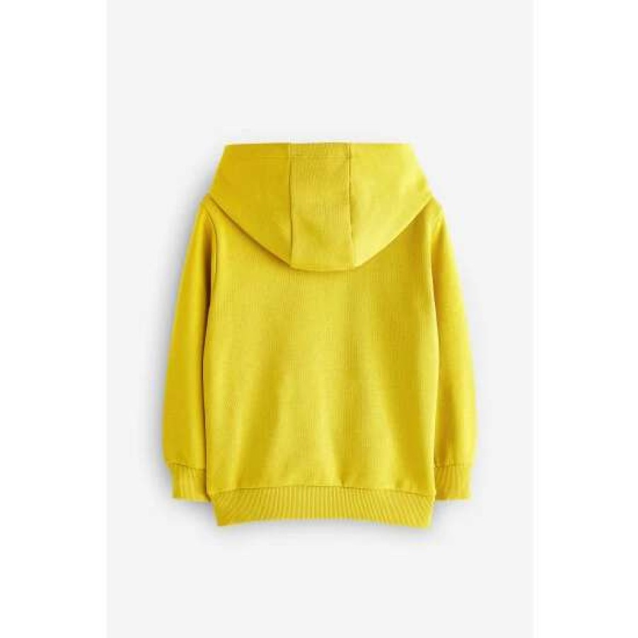 Hoodies * | Benetton Zip Through Japan Yellow Hoodie