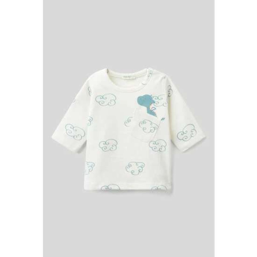 Tshirts * | Benetton Character Pocket White T-Shirt