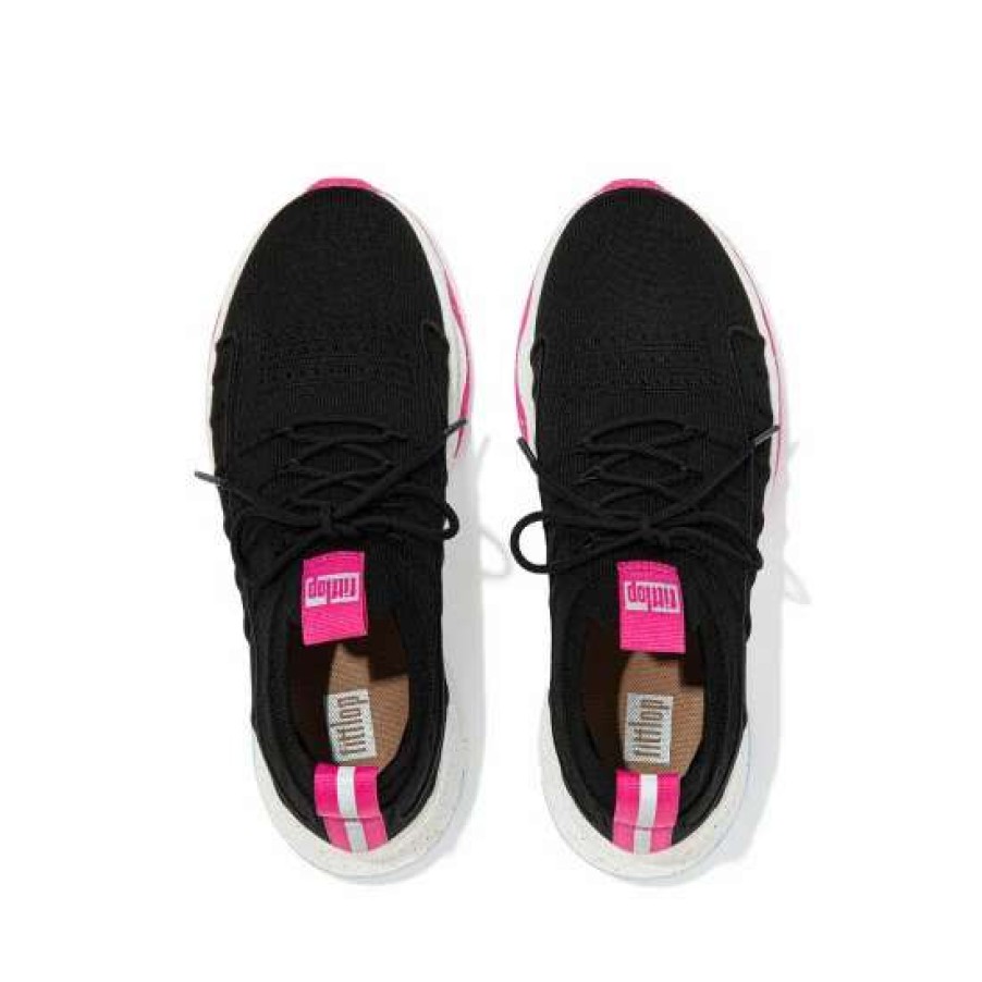 Trainers * | Fitflop Black Vitamin Knit Sports Trainers