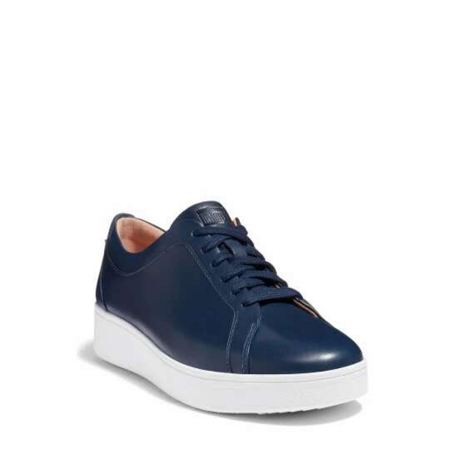 Trainers * | Fitflop Blue Rally Leather Trainers