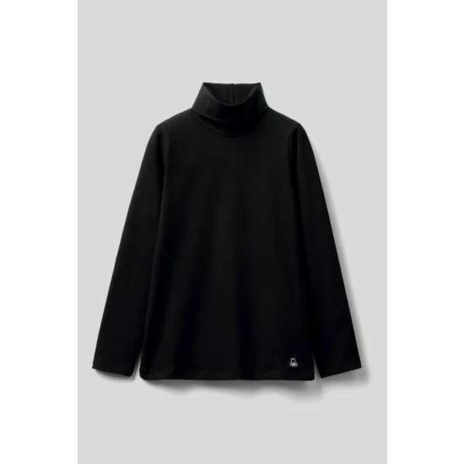 Tshirts * | Benetton Classic Turtle Neck Top