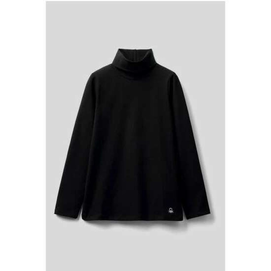 Tshirts * | Benetton Classic Turtle Neck Top