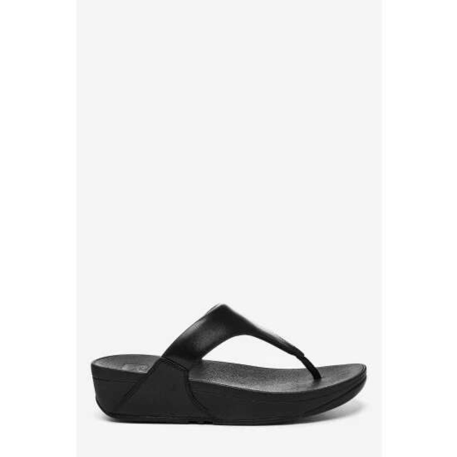 Sandals * | Fitflop Black Lulu Leather Toe Post Sandals