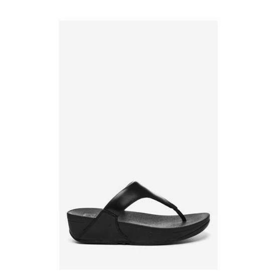 Sandals * | Fitflop Black Lulu Leather Toe Post Sandals