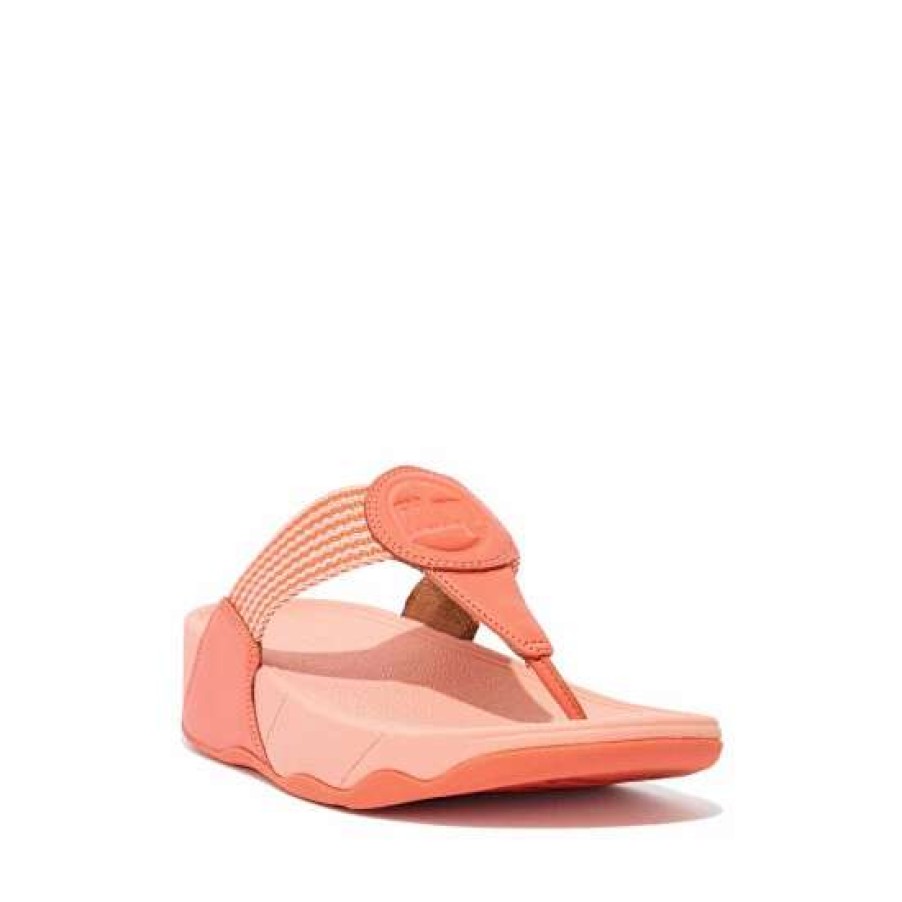 Sandals * | Fitflop Orange Walkstar Finestripe Webbing Toe-Post Sandals