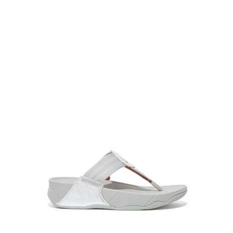 Sandals * | Fitflop Silver Walkstar Webbing Toe-Post Sandals