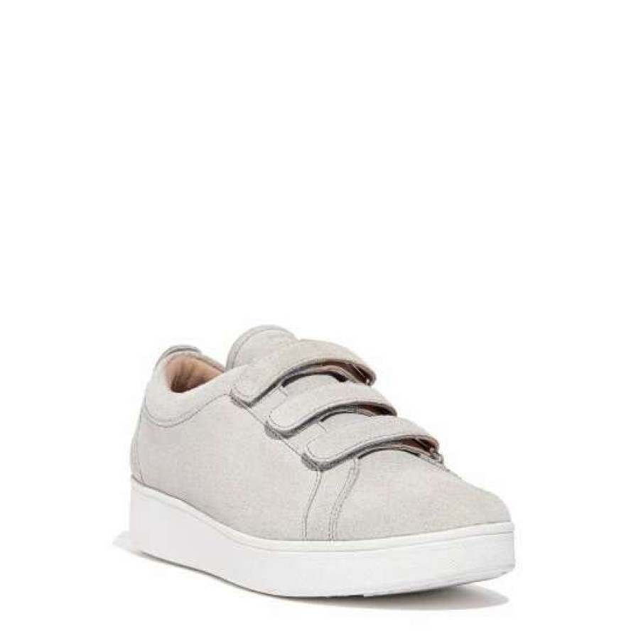 Trainers * | Fitflop Grey Rally Strap Suede Trainers