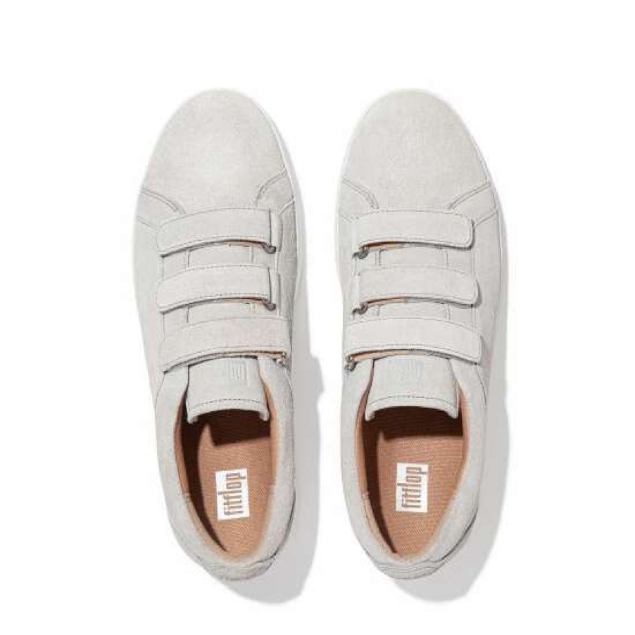 Trainers * | Fitflop Grey Rally Strap Suede Trainers