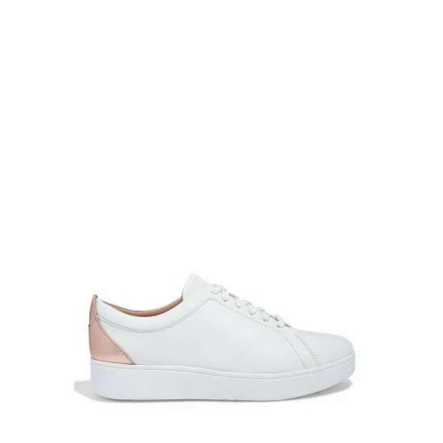 Trainers * | Fitflop White Rally Metallic Backtab Sneakers