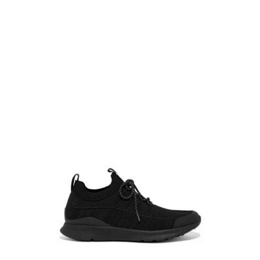 Trainers * | Fitflop Black Mens Vitamin Knit Sports Trainers