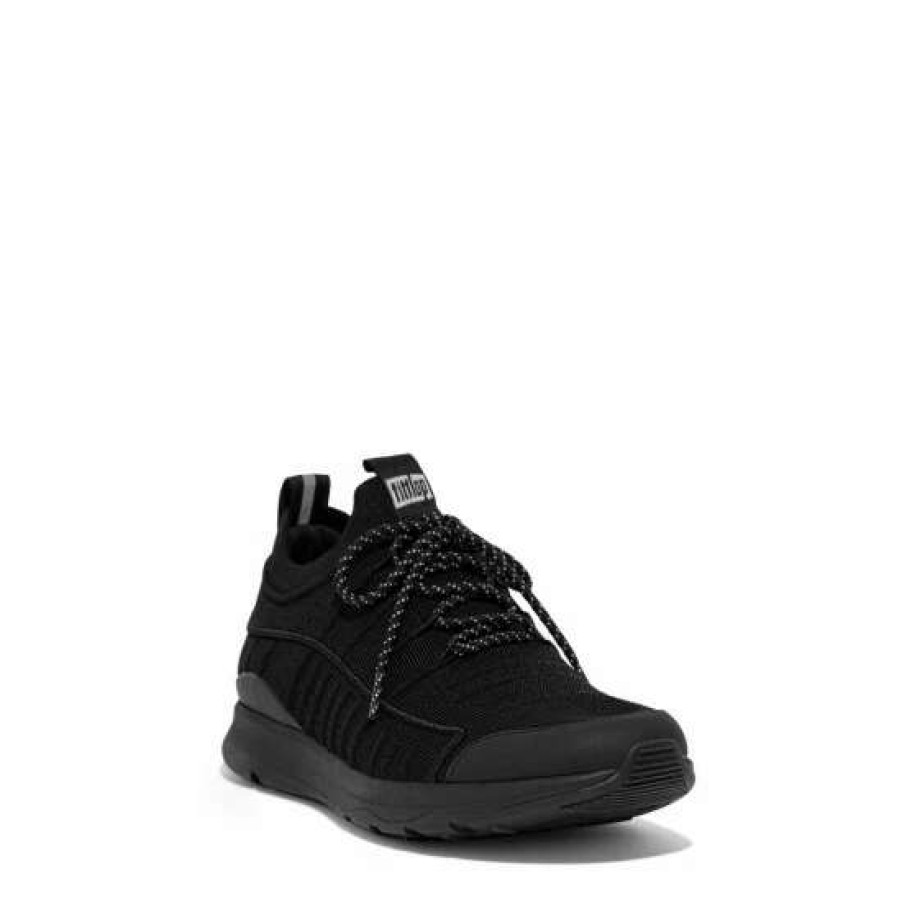 Trainers * | Fitflop Black Mens Vitamin Knit Sports Trainers